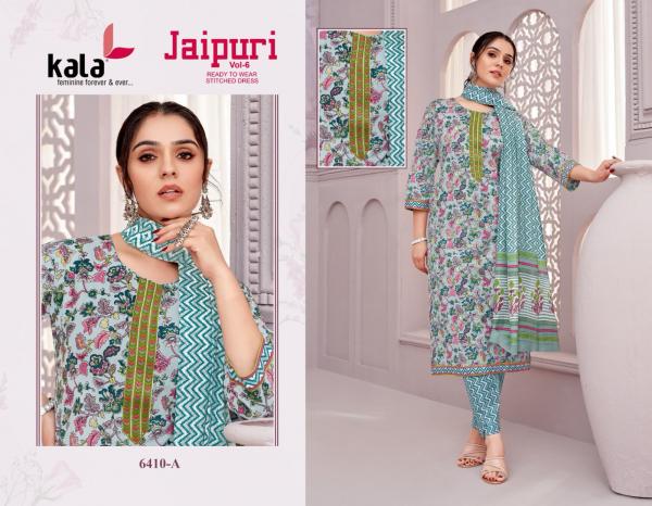 Kala Jaipuri Vol 6 Cotton Printed Kuri Bottom With Dupatta